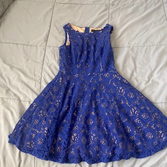blue dress macys Women's Boho Blue & White Floral Smocked Maxi Dress